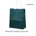 Recyclable 128gsm White Kraft Paper Shopping Bag With Drawstring Handle