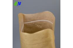 China Zipper Top Compostable Kraft Pouches Resealable Customized Color supplier
