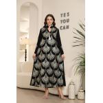 MT399 Middle Eastern Modest Wear Peacock Scale Print Tassel Abaya for sale