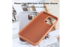 China TPU PC Double Groove Blank Cell Phone Case Customized Logo Inlay Wood Leather supplier