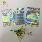 Front Clear Mylar k Heat Seal Bags Flat Plastic Hologram Packaging Pouches for sale