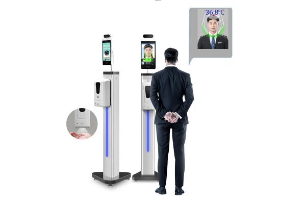 All In One Temperature Face Recognition Terminal 150cm Distance dynamic Camera
