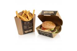 China Retangle Bleached Fast Food Disposable Burger Boxes Packing Custom Logo Printing supplier