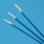 Lint Free Double Layers Knitted Polyester Tip Swab Small Pointed Cleanroom Swab With Blue Handle for sale