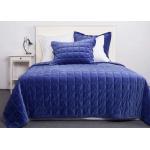 Solid Velvet Quilted Coverlet And Shams 3 Pcs Twin / Queen / King Size for sale
