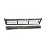 Straight 1U RJ45 Network Patch Panel 24 Port Cat6 Rack Mount