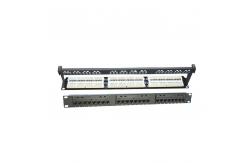 China Straight 1U RJ45 Network Patch Panel 24 Port Cat6 Rack Mount supplier