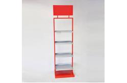 China Movable 4 Layer Metal Plate Display Racks With Casters supplier