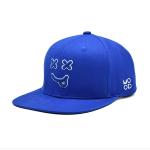 Custom Fitted Hat Unstructured Snapback Cap  3d Puff Embroidery  Blue Snapback Hats Caps for sale