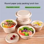 Circular Disposable Food Takeaway Box Paper Pulp Lunch Box Degradable for sale