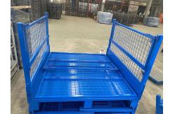 China Warehouse Storage Wire Mesh Pallet Cage With Electrostatic Spraying Galvanized Surface Treatment supplier