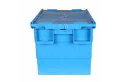 China Virgin Plastic Attached Lid Containers Nestable Stackable Moving Tote Box supplier