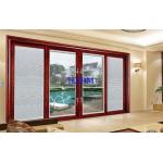 Australian Style wood color Aluminium Horizontal Sliding Windows Optional 27mm Sash Slot Width for sale