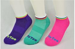 China Elastic Persistent Purple Recycled Cotton Socks With Long White Gloss Fiber supplier