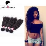 10 - 30 Indian Virgin Hair Natural Black Remy Hair Curly Wave Weaving for sale