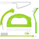 5.9cm Tile Green Grout Scrubber Brush With Handle 7.9in Nylon Bristle for sale