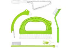 China 5.9cm Tile Green Grout Scrubber Brush With Handle 7.9in Nylon Bristle supplier