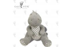 China PP Cotton Stuffed Plush Toy Non Toxic 100% Polyester Grey Dinosaur Plush 28cm supplier