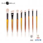 8pcs Plastic Handle Cosmetic Brush Sets Shiny Aluminium Ferrule Nylon Hair Makeup Brush for sale