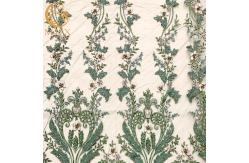 China Custom Green 3D Applique Bridal Lace Fabrics For Party Dresses supplier
