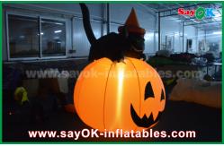 China Durable Halloween Inflatable Holiday Decorations Pumpkin Cat With Led Lighting supplier