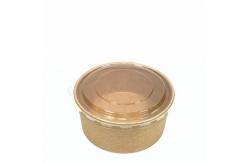 China Microwavable Bio-degradable Disposable Kraft Paper Bowl With Pastic lid supplier