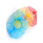 Multi Size Polyethlene Disposable Plastic Hair Caps With Elastic Colored Strip for sale