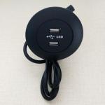 Blue Light Usb Table Hub , USB Electrical Outlet Dual Usb Ports Grommet