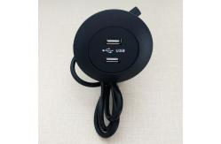 China Blue Light Usb Table Hub , USB Electrical Outlet Dual Usb Ports Grommet supplier