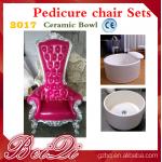 2017 hot sale king throne pedicure chair round pedicure bowl price, Pink spa pedicure chairs for sale for sale