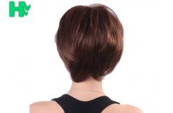 China Straight Refreshing Style Wavy Synthetic Hair Wig For Women Dark Brown supplier