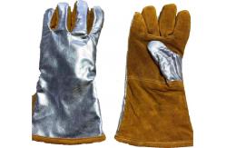 China Aluminized High Temperature Resistant Gloves With Leather Palm supplier