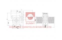 China Roller Single Speed Lift Traction Machine 100kg Load For Freight Elevator supplier