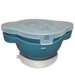 Reusable Baby Silicone Bowl Small Suction Silicone Divided Plate Spoon With Lid Set for sale