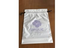 China CPE white transparent Plastic Drawstring Bags For Cosmetic / Daily Necessities / Clothes supplier