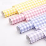 Flower bouquet wrapping paper, waterproof Ouya paper checkered, summer checkered flower art packaging material, flower shop flower wrapping gift paper for sale