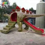 Customized 6M  Dinosaur Playground Equipment Fiberglass Stegosaurus Slide