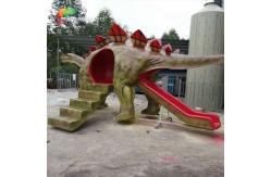 China Customized 6M  Dinosaur Playground Equipment Fiberglass Stegosaurus Slide supplier