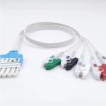 Compatible HP / PH 5 Lead Ecg Cable , TPU DG Type ECG Patient Cable for sale