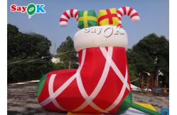 China Commercial Red 210D Inflatable Stocking Socks With Candy supplier