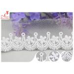 3CM African Mesh Embroidered Bridal Lace / Nylon Or Polyester Wedding Lace Trim for sale