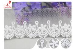 China Polyester Width 3CM Ribbon Embroidered Lace Trim For Wedding Dress supplier