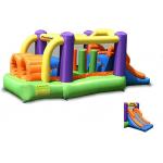 0.55mm PVC Inflatable Racer Obstacle Bounce House With Dual Slides for sale