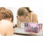 Zippered Transparent PVC Toiletry Bag With Handle Strap