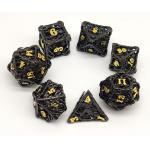 Odorless Portable DND Dice Metal , Hand Carved Black RPG Dice for sale