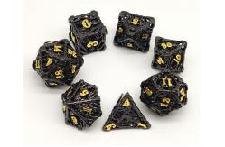China Odorless Portable DND Dice Metal , Hand Carved Black RPG Dice supplier