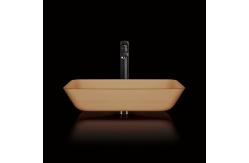 China Rectangular Above Counter Bathroom Sink Bowls Brown Glass Vessel Tasteful Acid Matt supplier