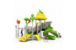 China OEM Outdoor Playgroud Large Plastic Tree Playhouse With Spiral Slide Set supplier