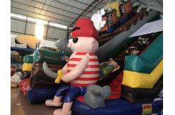 China Pirate Theme Amusement Park Inflatable Playground Bouncy Castle Water Slide supplier