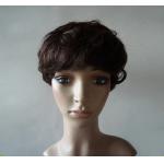 Brown Natural Human Hair Wigs With Bangs , Short Curly Human Hair Wigs for sale